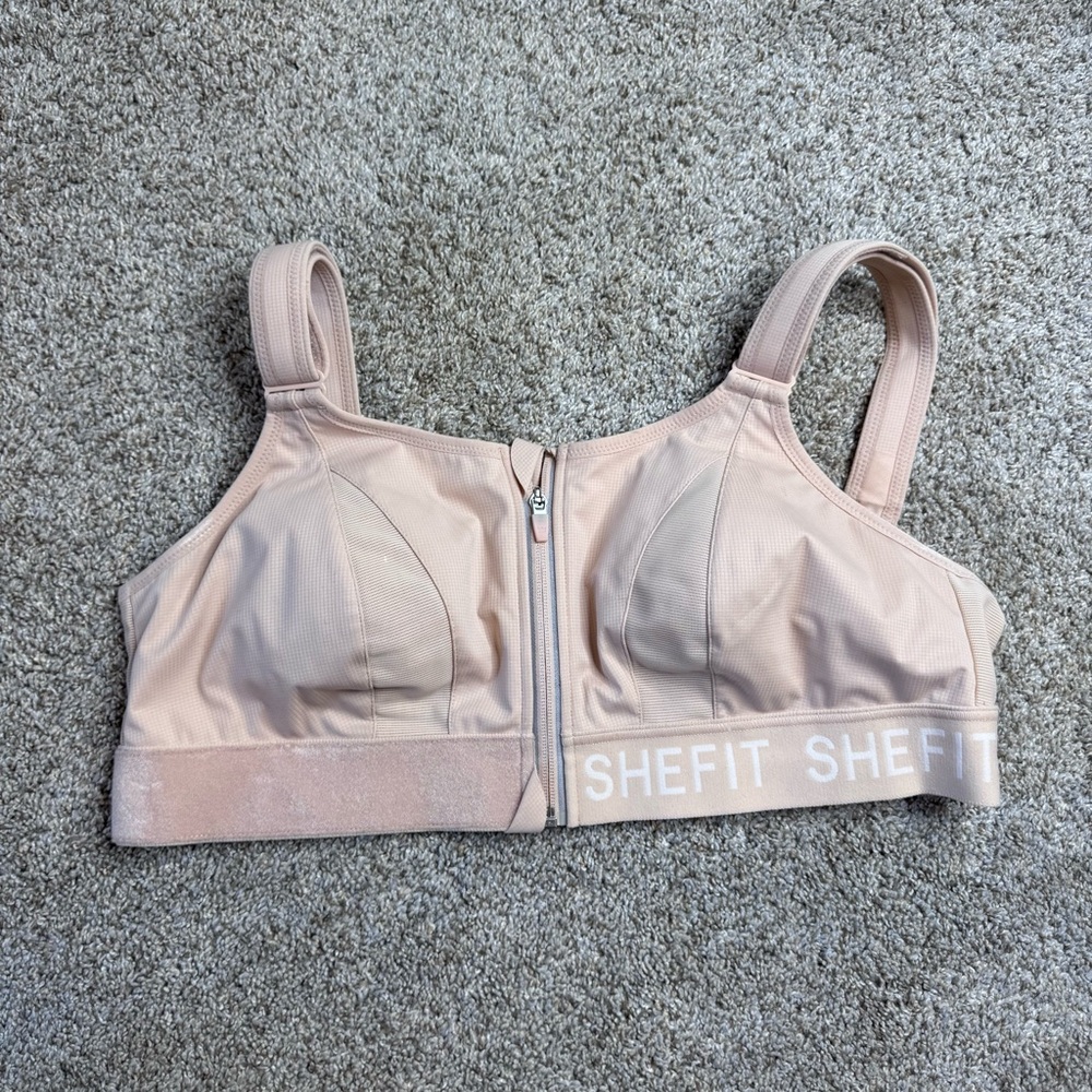 SHEFIT Blush Front-Zip Support Sports Bra